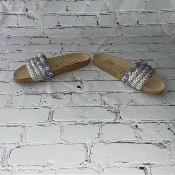 NWOB Coconuts by Matisse Women's Stunner Quilted Slide SandalSize  8 Pink Snake - Picture 2 of 5